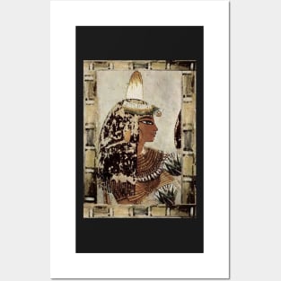 Еgyptian woman with lotus flower Posters and Art